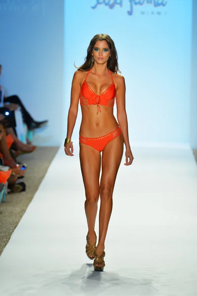 A model is walking the runway at Luli Fama for 2014 collection — Stock Photo, Image