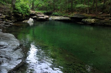 dağ nehir catskils, mavi yeşil su ile