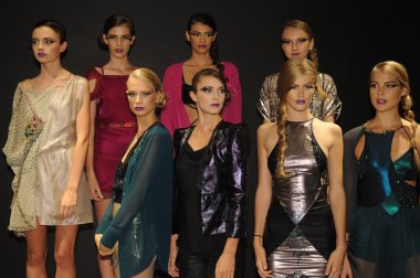 Models attend the Pamela Gonzales presentation clipart