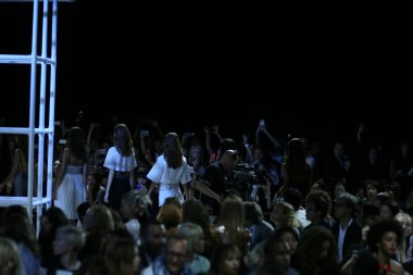 Models walk runway finale at Alexander Wang show
