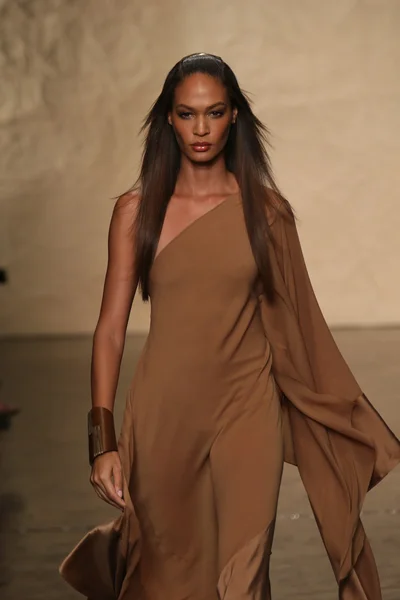 Model procházky dráhy na donna karan show — Stock fotografie