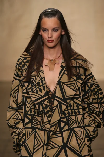 Model procházky dráhy na donna karan show — Stock fotografie