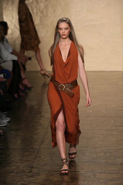 Modelo camina en Donna Karan desfile de moda —  Fotos de Stock