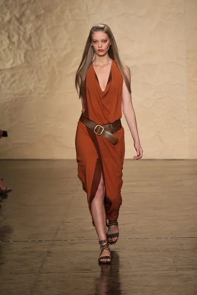 Modelo camina en Donna Karan desfile de moda —  Fotos de Stock