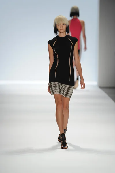 Model walks at Carmen Marc Valvo show — Stock Photo, Image