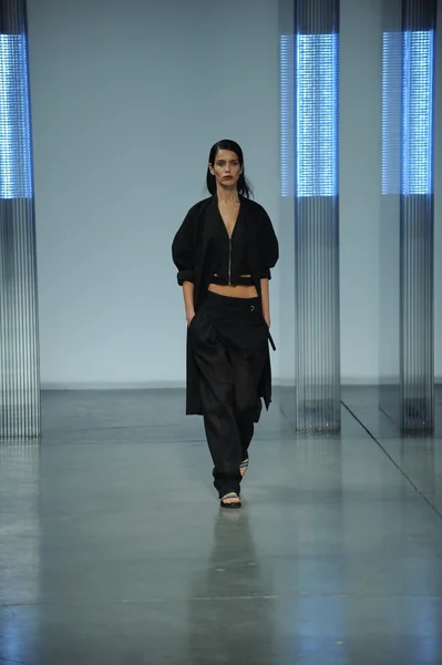 Model yürür helmut lang defile — Stok fotoğraf