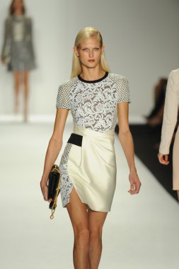 Model at J. Mendel fashion show clipart