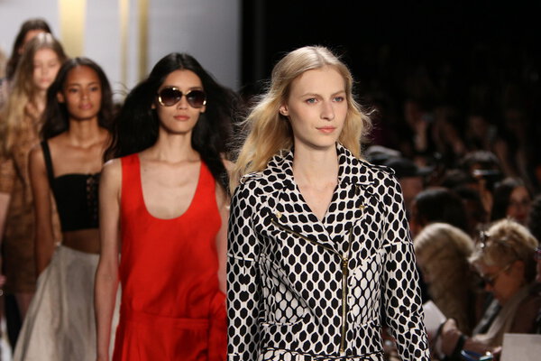 Models during Diane Von Furstenberg fashion show