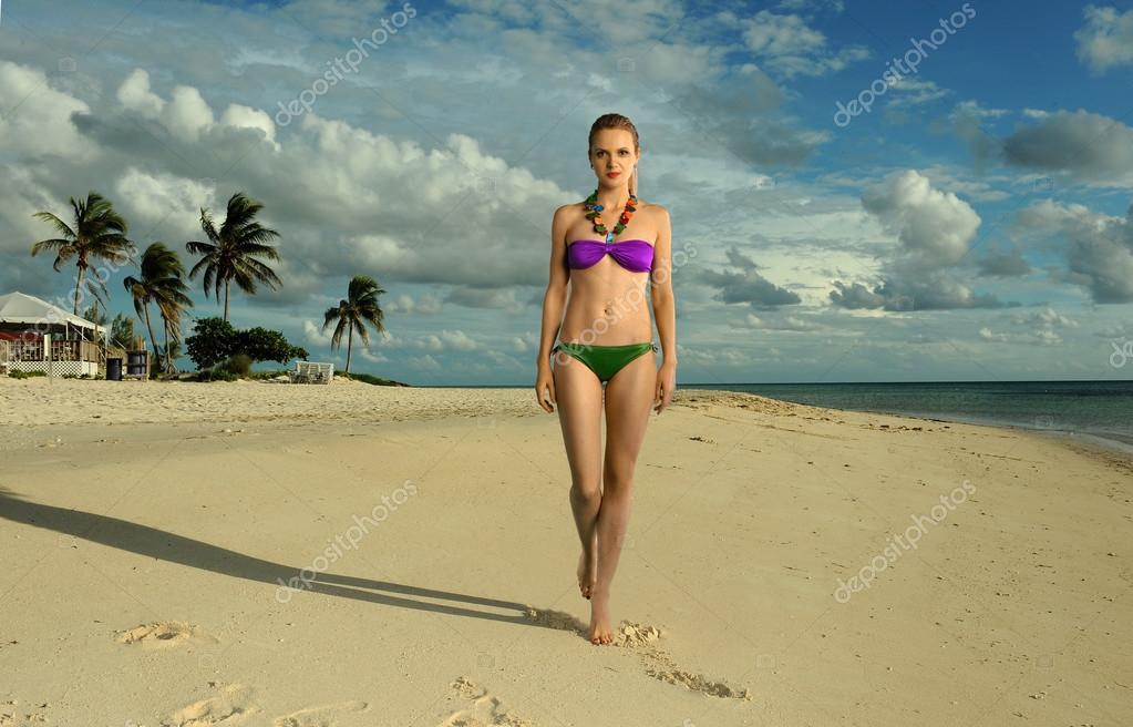 Girls Bikinis Walking Beach Stock Photos - Free & Royalty-Free
