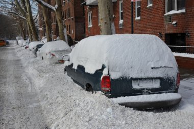 brooklyn sokaklarında kar storm sonra