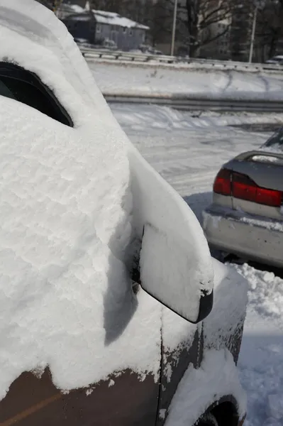 Fresh snow on the streets of New York — Stock Photo, Image