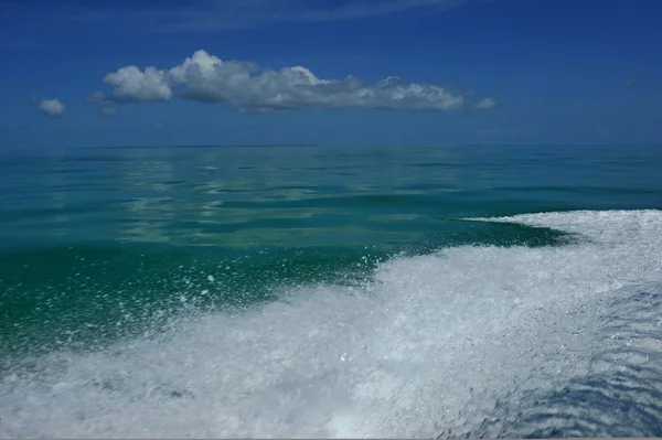 Ola del motor en el agua tropical — Foto de Stock