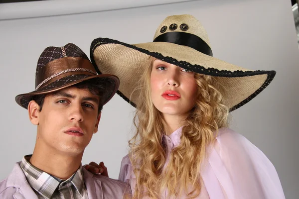 Models showing hats and accessories — Stock Photo, Image