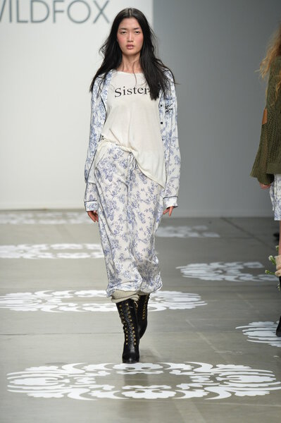 A model walks the runway at Wildfox