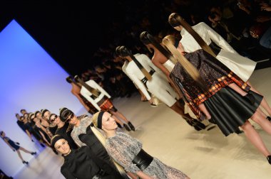 Models runway finale at Meskita fashion show clipart