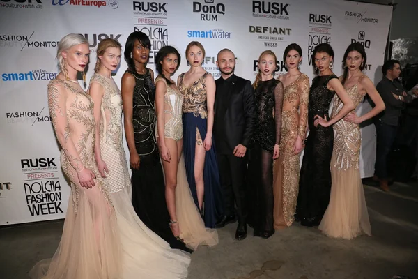 Fashion designer Dany Tabet  and models — Stock Photo, Image