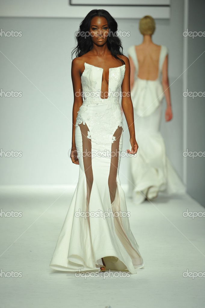 Model At Michael Costello Fashion Show Stock Editorial Photo