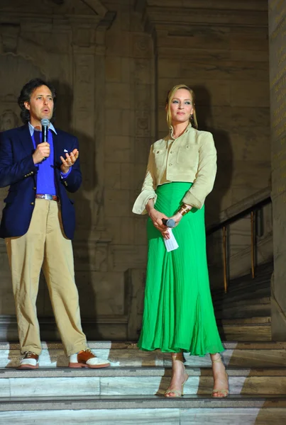 David Lauren and Uma Thurman — Stock Photo, Image