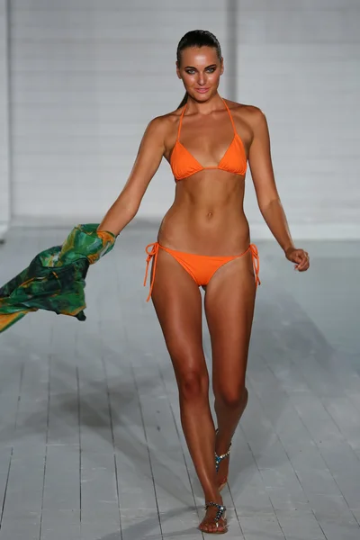 Model walks runway at Cote Dor collection at SoHo Beach House — Stock Photo, Image