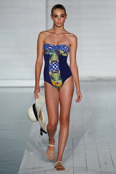 Model walks runway at Cote Dor collection at SoHo Beach House — Stock Photo, Image