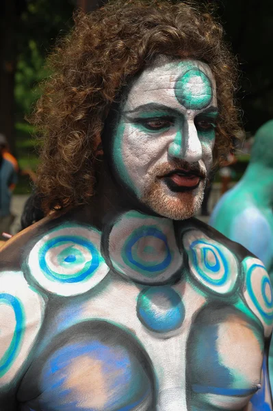 Nude models, artists take to New York City streets during first official Body Painting Event — Stock Photo, Image