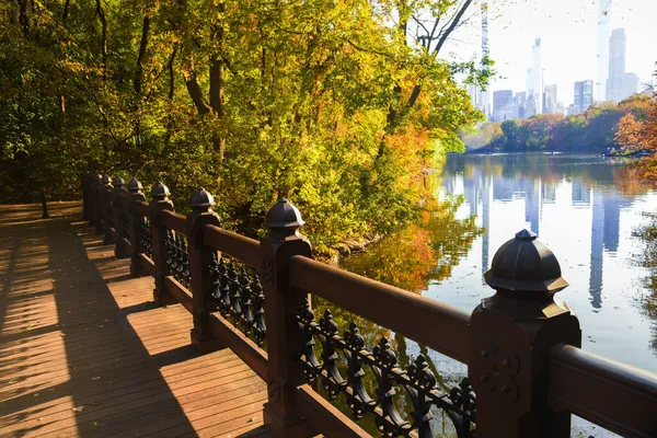 View Oak Bridge Central Park New York City Beautiful Sunny — Stock Photo, Image