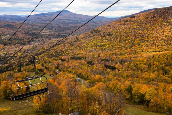 Golden Fall Seizoen Hunter Mountain Usa Scenic Skyride — Stockfoto