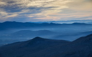 Top view from Peak Mansfield to the valley. Vermont, USA.