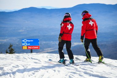 Mount Mansfield Ski patrol Stowe Mountain Resort, Vermont.