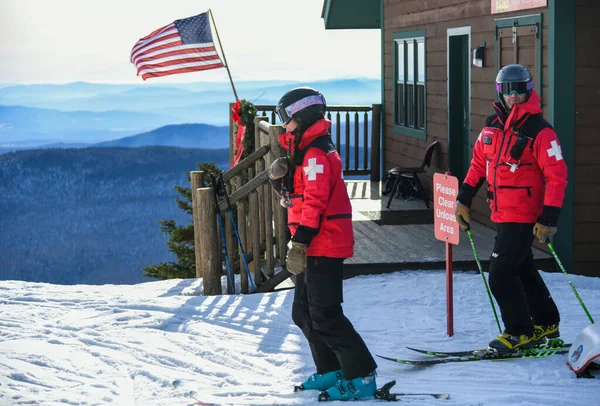 Patrulla Esquí Mount Mansfield Stowe Mountain Resort Vermont — Foto de Stock