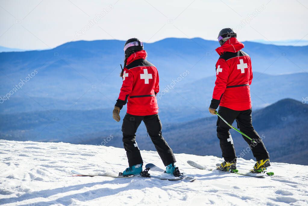 Mount Mansfield Ski patrol Stowe Mountain Resort, Vermont.