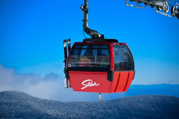 Easy Way Gondola Lift Stowe Ski Resort Vermont Beautiful Winter — Stockfoto