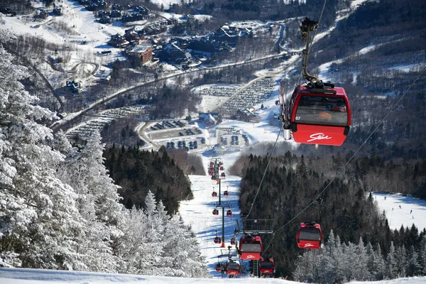 Easy Way Gondola Lift Stowe Ski Resort Vermont View Spruce — 图库照片