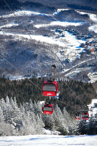 Easy Way Gondola Lift Stowe Ski Resort Vermont View Spruce — 图库照片