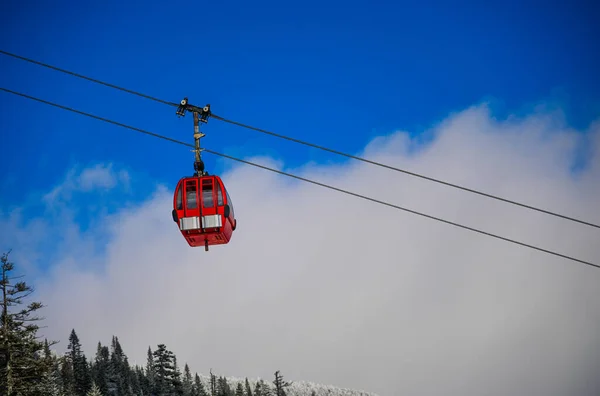 Easy Way Gondola Lift Ski Resort Beautiful Winter Sunny Day — Stock Photo, Image