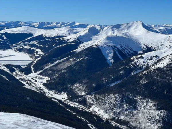 Pohled Hřeben Hory Vrcholu Peak Lyžařském Středisku Breckenridge Colorado — Stock fotografie