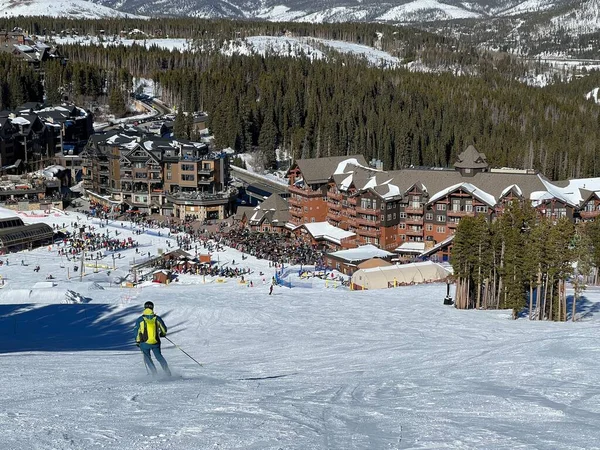 Vista Área Base Pico Breckenridge Ski Resort Colorado — Foto de Stock
