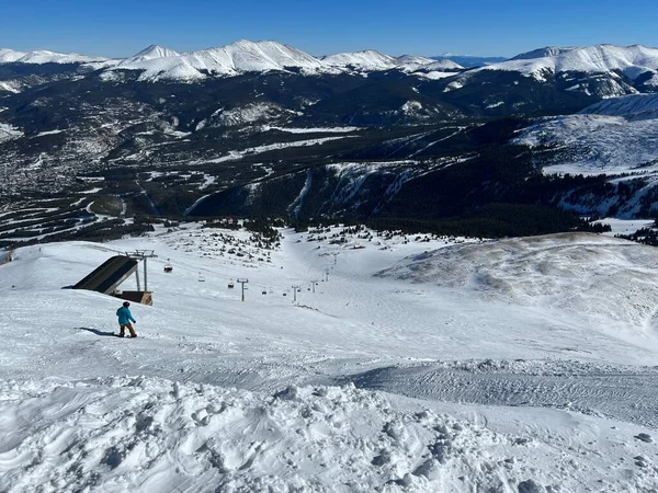 Top Boven Imperial Express Hoogste Skilift Noord Amerika Breckenridge Skigebied — Stockfoto