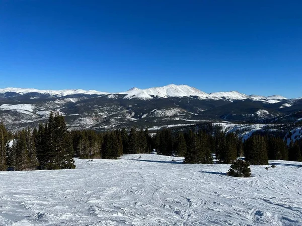 Sítál Csúcs Között Coloradói Breckenridge Ski Resortban — Stock Fotó