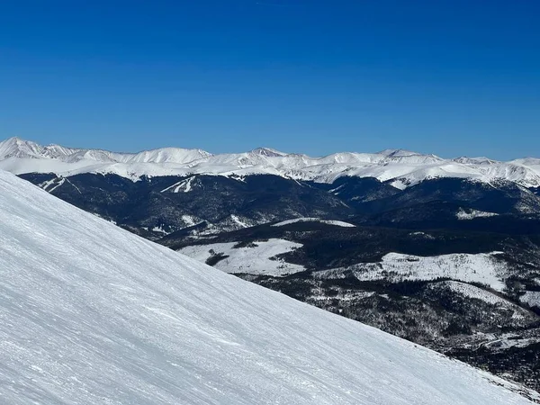 Panorámás Kilátás Imperial Bowl Lejtőiről Csúcson Breckenridge Ski Resort Colorado — Stock Fotó