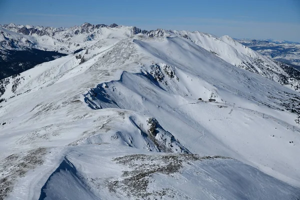 Widok Szczyt Szczytu Ośrodku Narciarskim Breckenridge Kolorado Teren Ekstremalny — Zdjęcie stockowe
