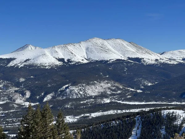 Schöne Aussicht Auf Den Gipfel Des Breckenridge Resort Colorado Sonniger — Stockfoto