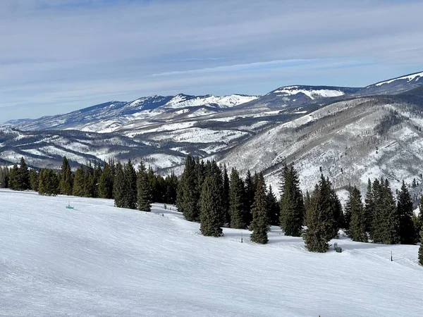 Gamma Montagne Incredibile Paesaggio Invernale Nella Località Sciistica Vail Colorado — Foto Stock