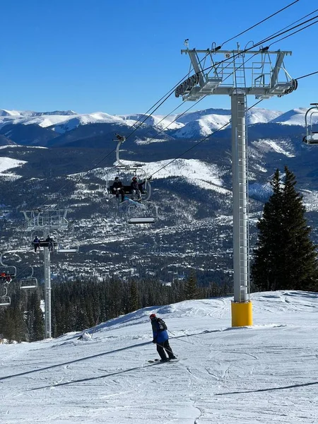 Skiing Breckenridge Ski Resort Colorado Winter Vacation Active Lifestyle — Stock Photo, Image