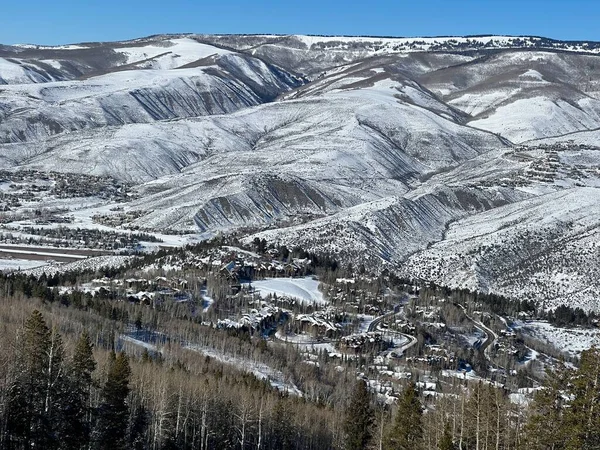Vackert Vinterlandskap Colorado Utsikt Uppifrån — Stockfoto
