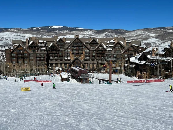 Základna Vrcholu Lyžařské Středisko Breckenridge Coloradu — Stock fotografie