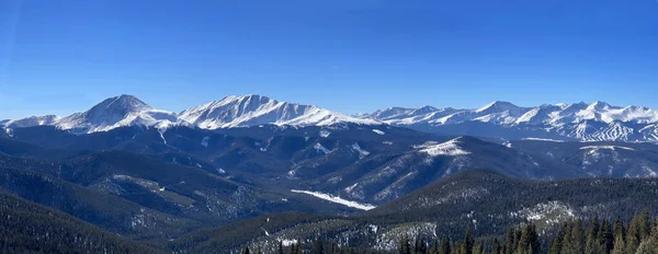 Range Snowy Winter Mountain Peaks Panorama Landscape — Stock Photo, Image