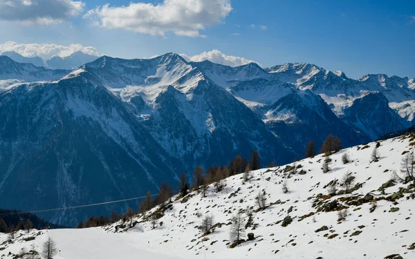 Belle Journée Ensoleillée Station Ski Pejo Vue Imprenable Sur Vallée — Photo