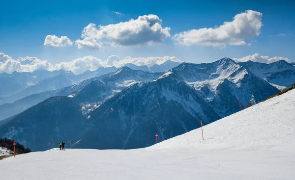 Impresionante Vista Desde Pista Esquí Hasta Valle Val Sole Italia —  Fotos de Stock