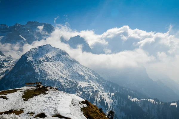 Fantástico Paisaje Invernal Estación Esquí Pinzolo Val Rendena Trentino Los — Foto de Stock